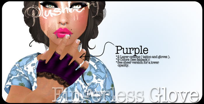 \Plushberry ~Laced Fingerless Gloves~Purple