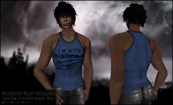 Tank Top WITH STUPID - Blue 