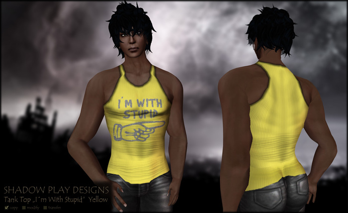 Tank Top WITH STUPID - Yellow 