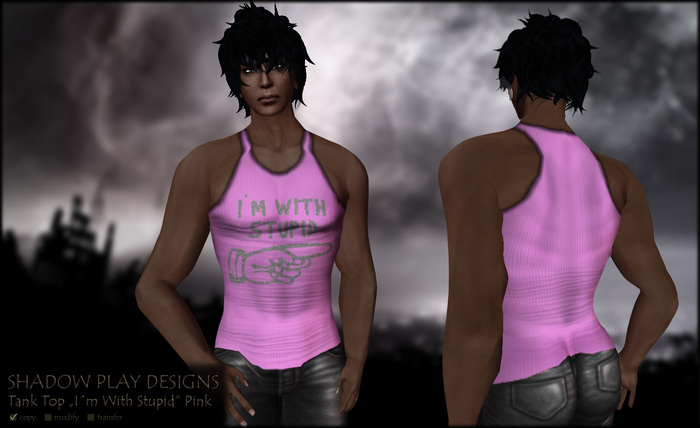 Tank Top WITH STUPID - Pink 