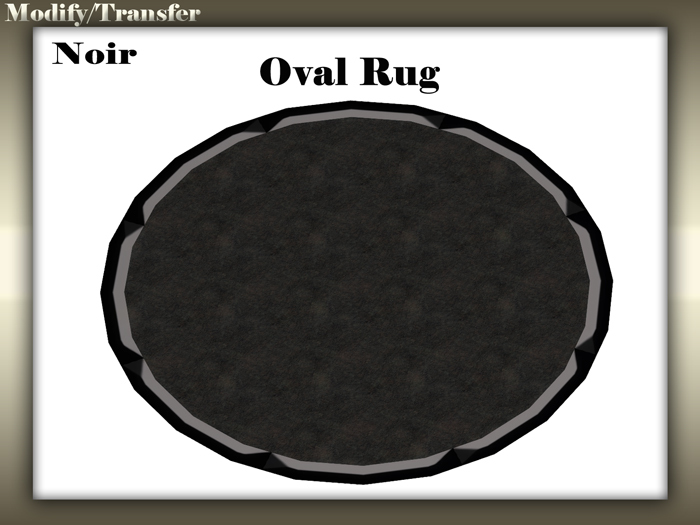 Satiated Desires: Noir Black Oval Rug