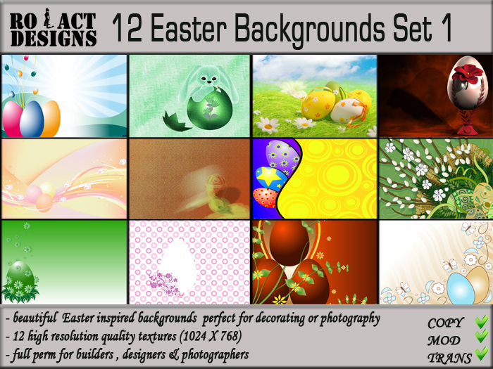 ..::RO!ACT::..DESIGNS 12 Easter Backgrounds Set 1