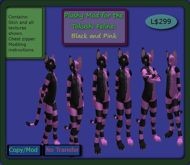 Kitty Plush Mod Black and Pink
