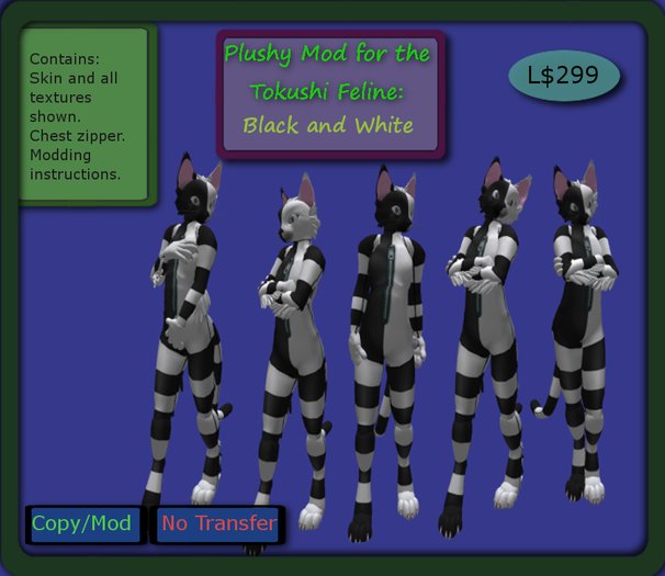 Kitty Plush Mod Black and White