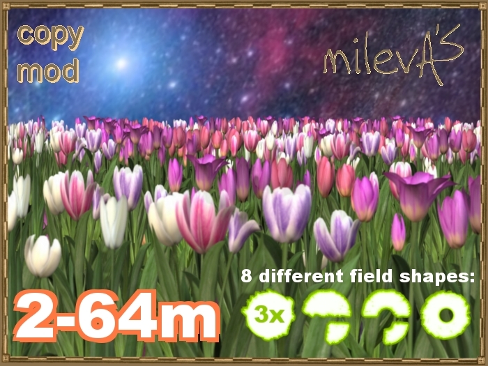 milevA's Fields Tulip Pastel Pink Round x8
