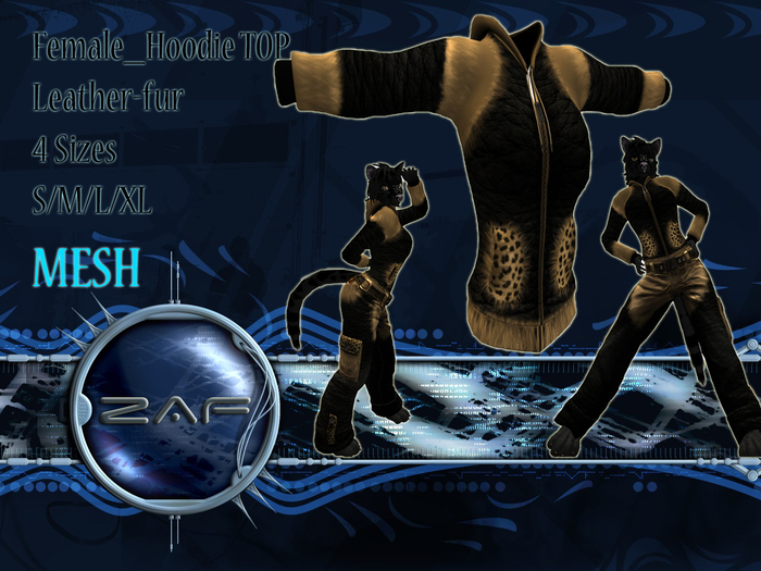 F_Mesh hoodie_Leather_Fur