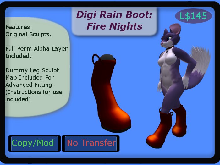 digi rain boot single, Fire Nights