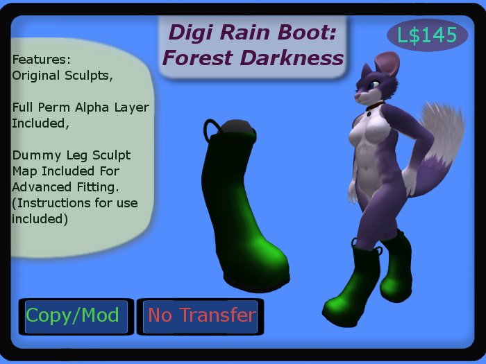 digi rain boot single, Forest Darkness
