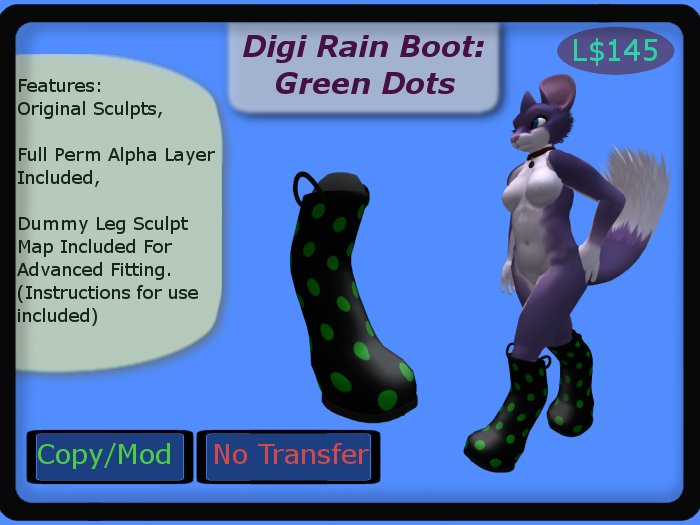 digi rain boot single, Green