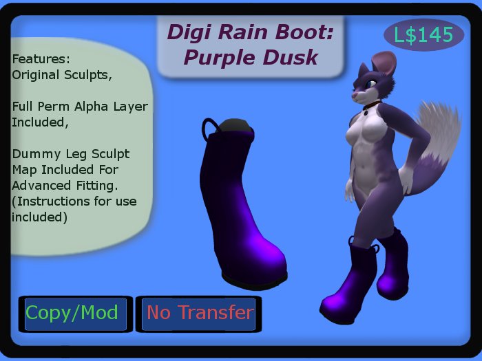 digi rain boot single, Purple Dusk