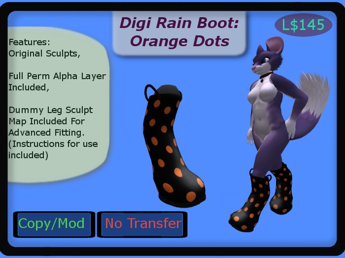 digi rain boot single, Orange
