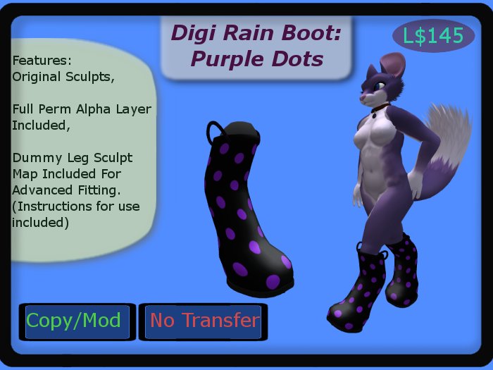 digi rain boot single, Purple