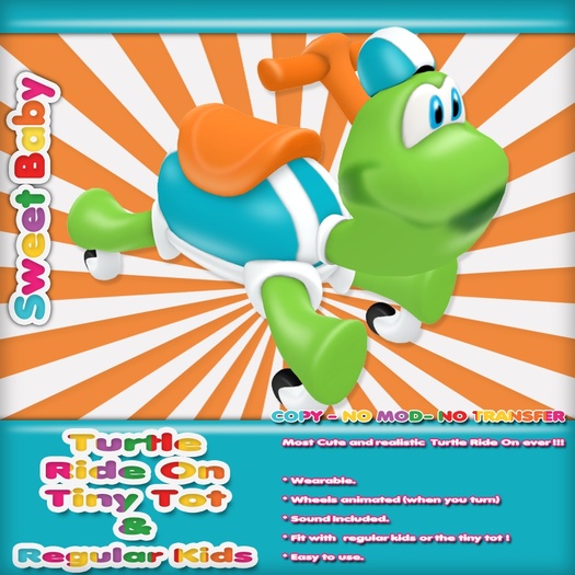 Sweet Baby - Turtle Ride On - Blue
