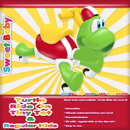 Sweet Baby - Turtle Ride On - Red
