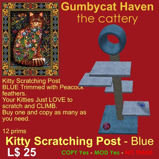 Gumbycat Scratching Post - Blue