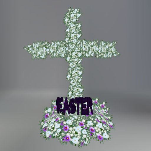 Multicolor Flower Sculpted Easter Cross Centerpiece