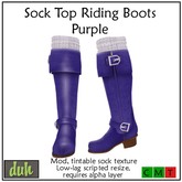 Duh Sock Top Boots - Purple  