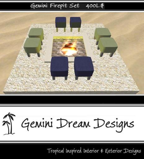 *GDD* Gemini Firepit Set - Green&Blue