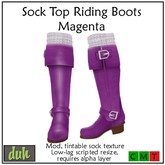 Duh Sock Top Boots - Magenta  (deep pink)