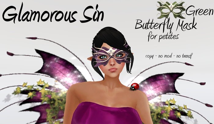 Glamorous Sin - Butterfly Mask petite - Green