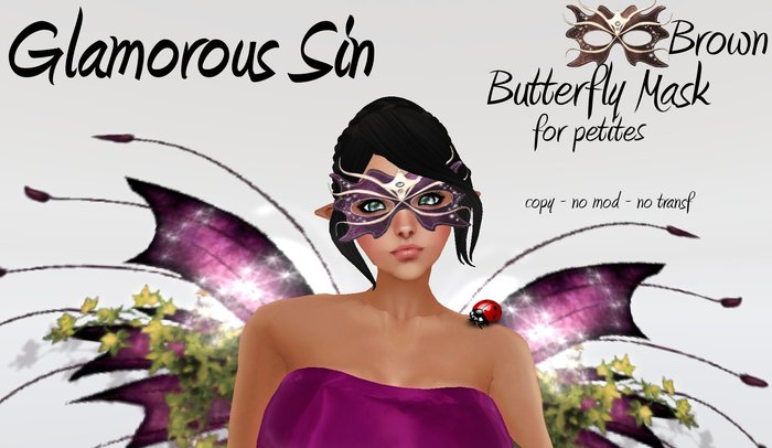 Glamorous Sin - Butterfly Mask petite - Brown