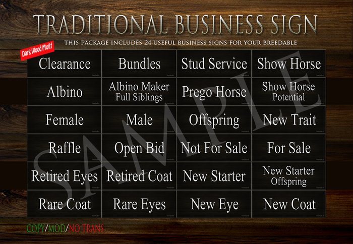 Traditional Business Signs (Wood Style)