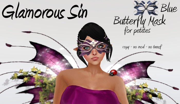 Glamorous Sin - Butterfly Mask petite - Blue