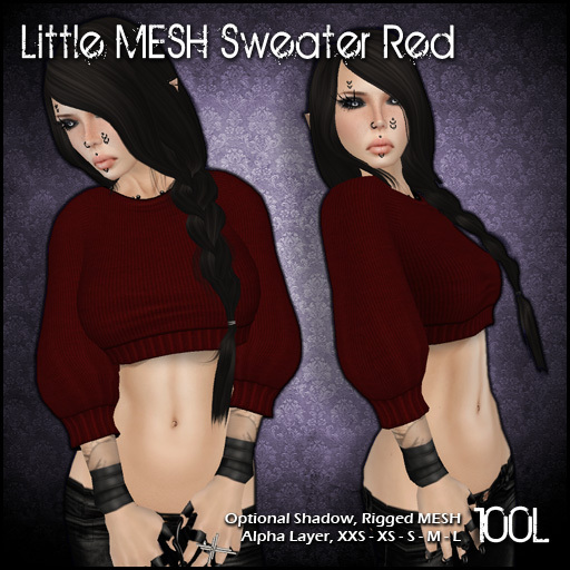 [ SAKIDE ] Little MESH Sweater Red