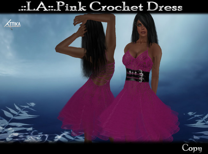 .::LA::.Pink Crochet Dress