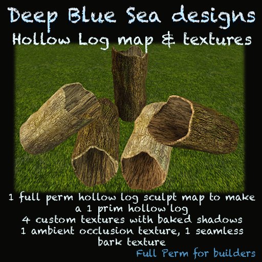 DBS Hollow Log N set - 1 map, 4 textures AO & bark (crated) 