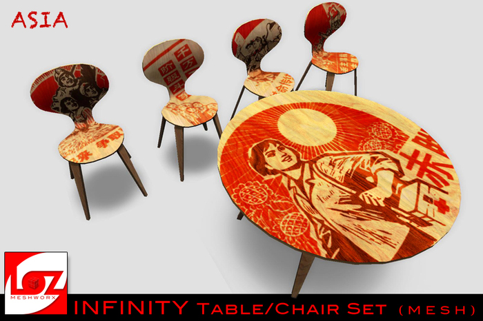 MESHWORX Infinity Table & Chair Set "Asian Art" (100% MESH)