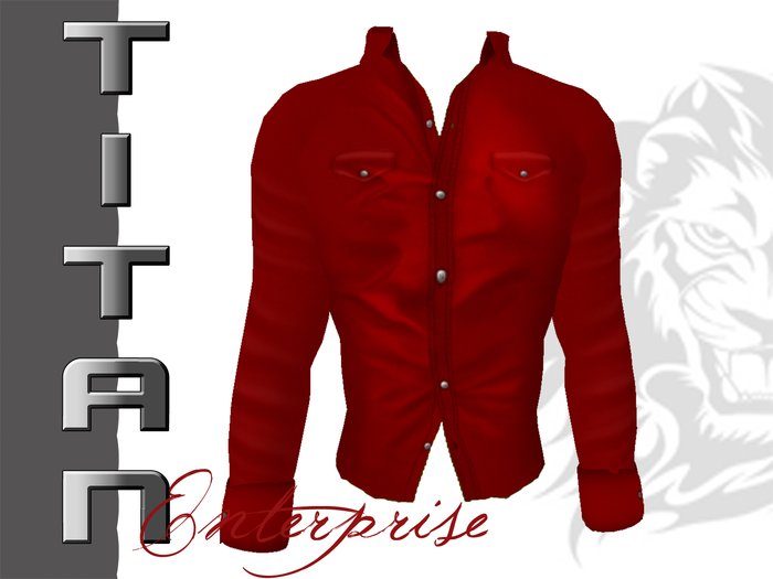 [TE] Military Shirt LS - Red