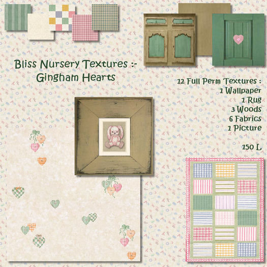 Bliss Nursery Textures - Gingham Heart - Box