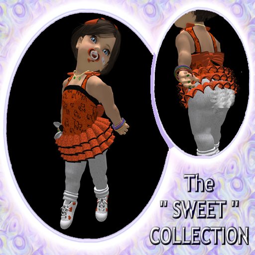 THE SWEET COLLECTION KITTY CAT ORANGE SKIRT OUTFIT