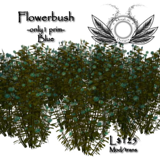 Flowerbush - Blue - Only 1 prim :)