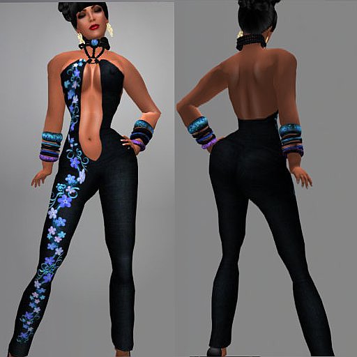 LADIES ONESIE BLACK/ BLUE, BRACELET / CHOKER