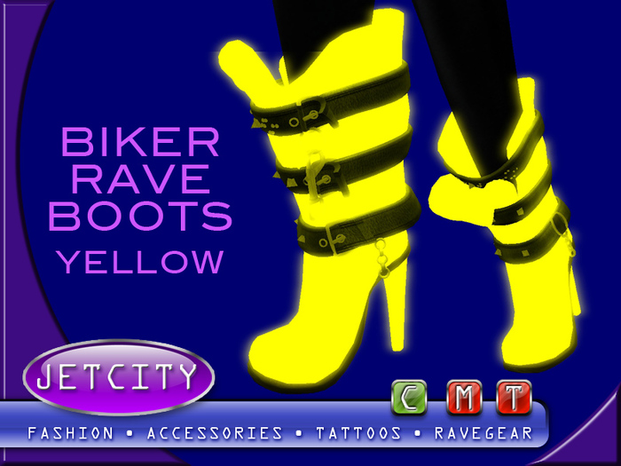 JETCITY - Biker Rave Boot > YELLOW