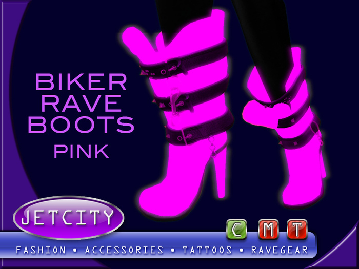 JETCITY - Biker Rave Boot > PINK