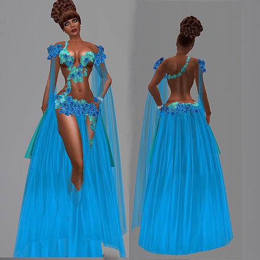 Floral Blue Gown