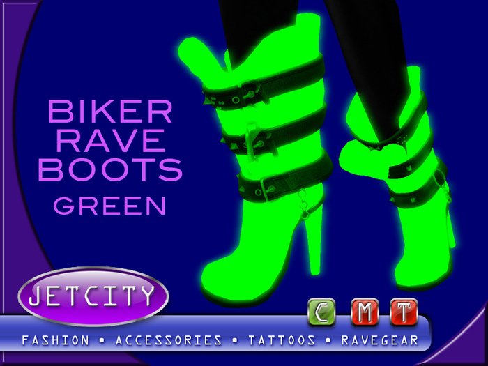 JETCITY - Biker Rave Boot > GREEN
