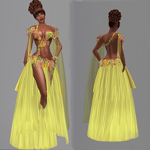 Floral Yellow Gown