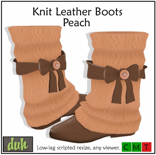 Duh Knit Leather Boot Peach