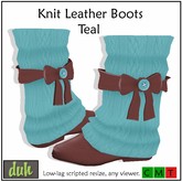 Duh Knit Leather Boot Teal