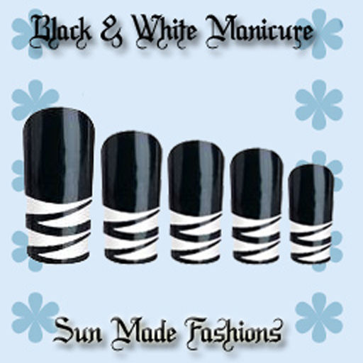 Black & white manicured nails