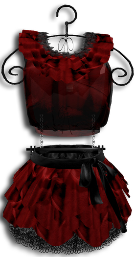 ((Crystal line))"COCO"mini dress(redblack)