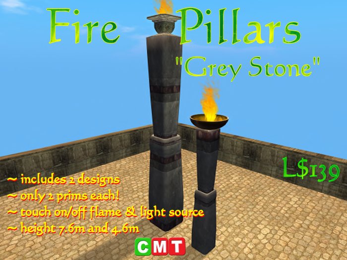 Fire Pillars - Grey Stone