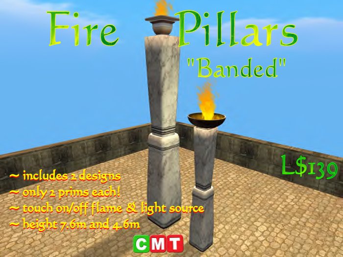 Fire Pillars - Marble - Banded