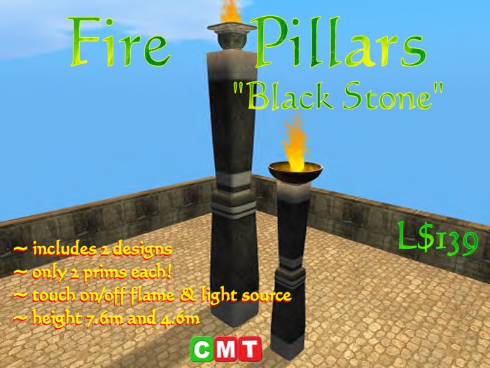 Fire Pillars - Black Stone