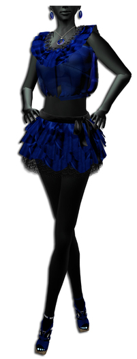((Crystal Line))"COCO"mini dress SET(blueblack)
