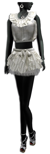 ((Crystal Line))"COCO"mini dress SET(white)